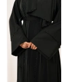 Taş Detaylı Şallı Abaya 7096 Siyah