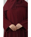 Taşlı Ferace 7091 Bordo