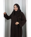 Taşlı Ferace 7091 Kahverengi