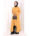 Tunik Şal ve Pantolon Üçlü Takım 8030 Hardal-Siyah