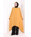 Tunik Şal ve Pantolon Üçlü Takım 8030 Hardal-Siyah