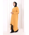 Tunik Şal ve Pantolon Üçlü Takım 8030 Hardal-Siyah