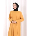 Tunik Şal ve Pantolon Üçlü Takım 8030 Hardal-Siyah