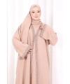 Üçlü Dantelli Abayalı Takım 6089 Bal