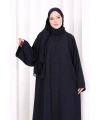 Üçlü Dantelli Abayalı Takım 6089 Lacivert
