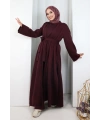 Uzun Hırkalı Üçlü Takım 8716 Mürdüm