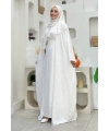 Yarasakol Abayalı Elbise Takım 8497 Ekru