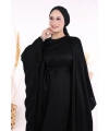 Yarasakol Abayalı Elbise Takım 8497 Siyah