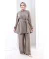 Yarasakol Düğmeli Takım 8705 Duman