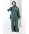 Yarasakol Düğmeli Takım 8705 Mint