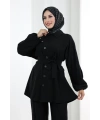 Yarasakol Düğmeli Takım 8705 Siyah