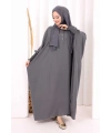 Yarasakollu Elbise 6077 Antrasit