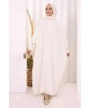Yarasakollu Elbise 6077 Ekru