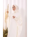 Yarasakollu Elbise 6077 Ekru