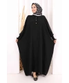 Yarasakollu Elbise 6077 Siyah