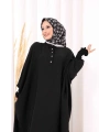 Yarasakollu Elbise 6077 Siyah