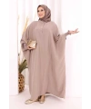Yarasakollu Elbise 6077 Vizon