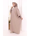 Yarasakollu Elbise 6077 Vizon