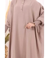Yarasakollu Elbise 6077 Vizon
