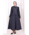 Yelekli Denim Elbise 6081 Lacivert
