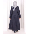 Yelekli Denim Elbise 6081 Lacivert