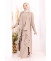 Yelekli Pantolon Takım 8012 Vizon