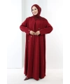 Yıldız Detaylı Ferace 7079 Bordo