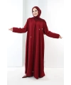 Yıldız Detaylı Ferace 7079 Bordo