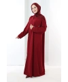 Yıldız Detaylı Ferace 7079 Bordo