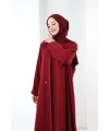 Yıldız Detaylı Ferace 7079 Bordo