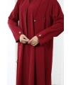Yıldız Detaylı Ferace 7079 Bordo