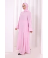 Yırtmaçlı Tunik Üçlü Takım 8035 Pembe
