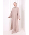 Yırtmaçlı Tunik Üçlü Takım 8035 Somon