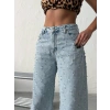 Açık Mavi Distressed Geniş Paça Palazzo Kot Pantolon