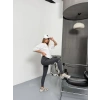 Antrasit Alo Bilek Baskılı Sıkılaştırıcı Yüksek Bel Tayt