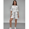 Beyaz Nf Oversize Unisex Şortlu Takım
