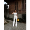 Beyaz Polo Yaka Ottoman İkili Takım