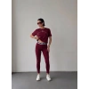 Bordo Alo Arabiyeli Dalgıç Taytlı Takım