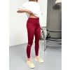 Bordo Alo Bilek Baskılı Sıkılaştırıcı Yüksek Bel Tayt