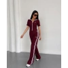 Bordo Alo Çift Şeritli Modal İkili Takım
