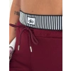Bordo Alo Çizgili Ribana Pantolon