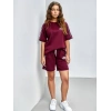 Bordo Nf Oversize Unisex Şortlu Takım