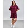 Bordo Nf Oversize Unisex Şortlu Takım