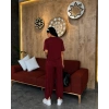 Bordo Oysho Modal Kumaş Şalvar İkili Takım