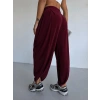 Bordo Oysho Modal Kumaş Şalvar Pantolon