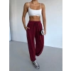 Bordo Oysho Modal Kumaş Şalvar Pantolon