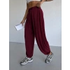 Bordo Oysho Modal Kumaş Şalvar Pantolon