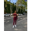 Bordo Polo Ribana Dalgıç Üçlü Takım