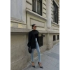 Buz Mavisi Yüksel Bel En Boy Likralı Kot Tayt