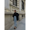 Buz Mavisi Yüksel Bel En Boy Likralı Kot Tayt